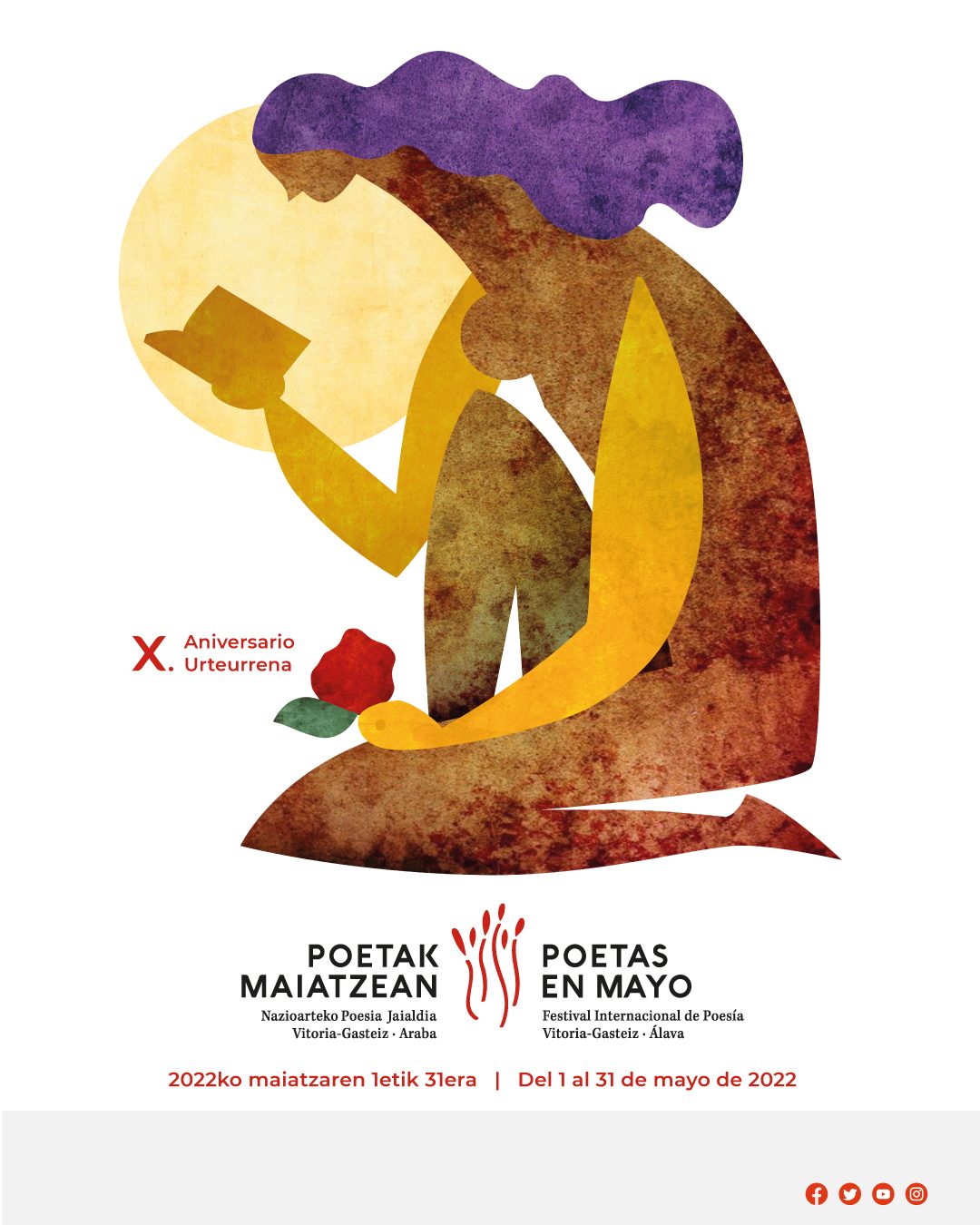 'La lectora', Cartel ganador 'Poetas en Mayo / Poetak Maiatzean' 2022