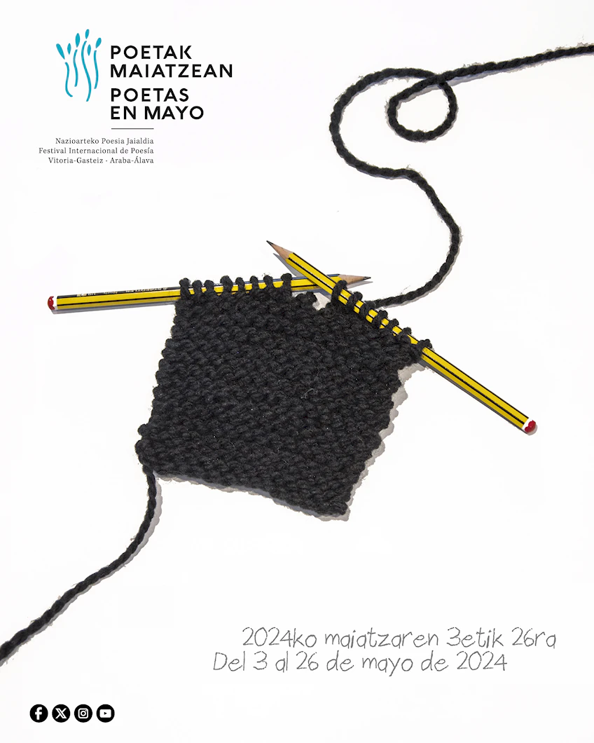 'Lapiceros para tejer', Cartel ganador 'Poetas en Mayo / Poetak Maiatzean' 2024